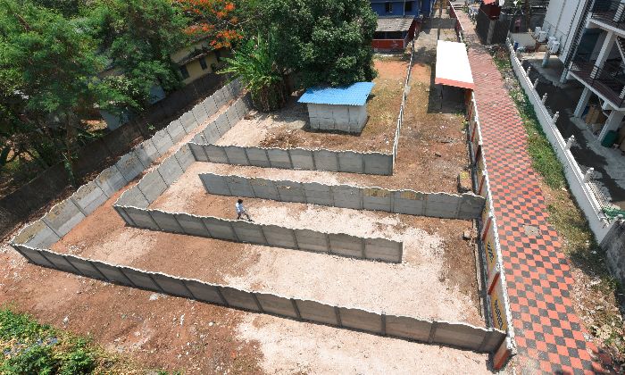 Bar in Kerala, India, with artificial maze to create extra distance