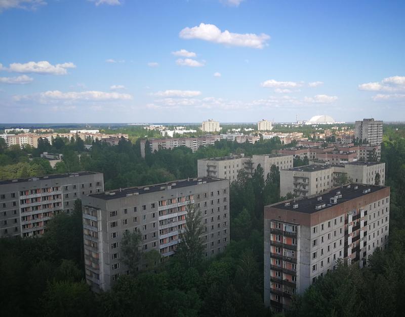 The town of Pripyat from above
